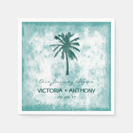 Tropical Palm Tree Beach Hochzeit Serviette