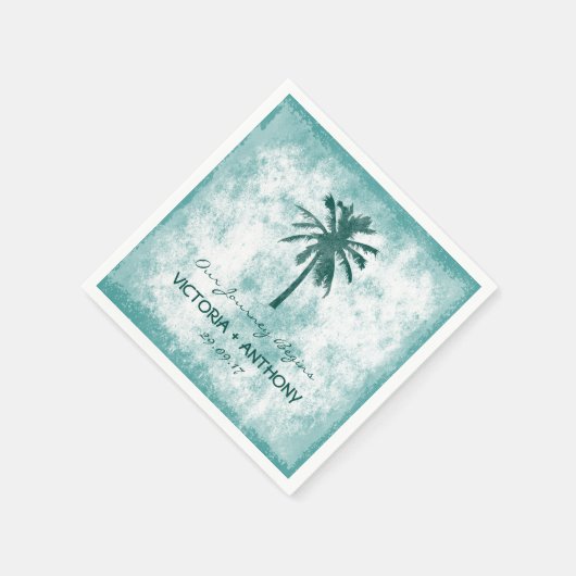 Tropical Palm Tree Beach Hochzeit Serviette (Ecke)