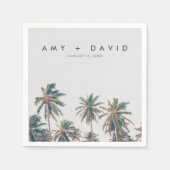 Tropical Palm Tree Beach Hochzeit Serviette (Vorderseite)