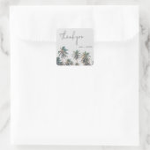 Tropical Palm Tree Beach Hochzeit Vielen Dank Quadratischer Aufkleber (Tasche)