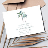 Tropical Palm Tree Beach Hochzeitsfest Foto Save The Date