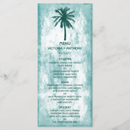 Tropical Palm Tree Beach Hochzeitsmenü Menükarte