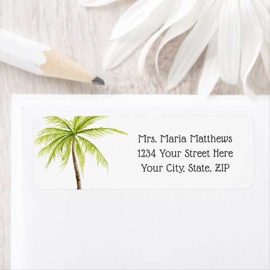 Tropical Palm Tree Beach Hochzeitsplatten (Insitu)