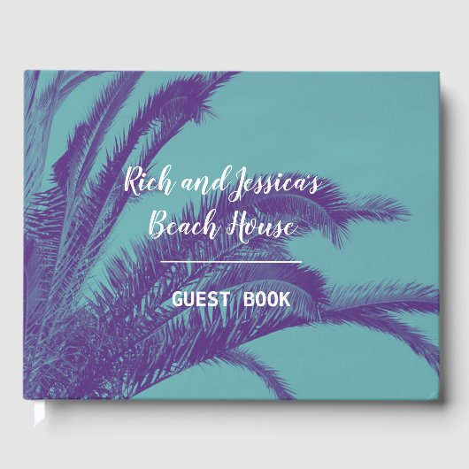 Tropical Palm Tree Beach House Gästebuch (Vorderseite)