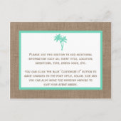 Tropical Palm Tree Beach Junggeselinnen-Abschied D Einladungspostkarte (Rückseite)