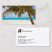 Tropical Palm Tree Beach Landschaftskarte Visitenkarte (Vorne/Hinten)