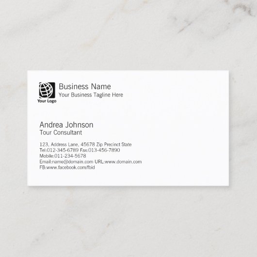 Tropical Palm Tree Beach Landschaftskarte Visitenkarte (Rückseite)