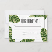 Tropical Palm Tree Beach RSVP Card (Vorderseite)