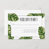Tropical Palm Tree Beach RSVP Card (Vorne/Hinten)
