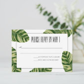 Tropical Palm Tree Beach RSVP Card Karte (Stehend Vorderseite)