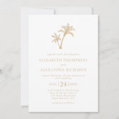 Tropical Palm Tree Beach Sand Beige Hochzeit Einladung (Vorderseite)