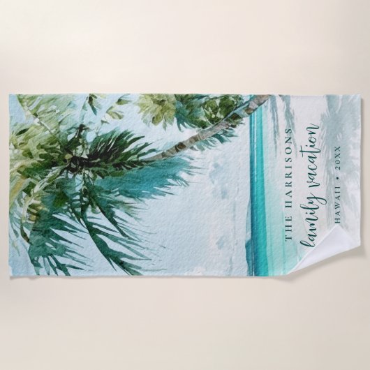 Tropical Palm Tree Beach Strandtuch (Vorderseite)