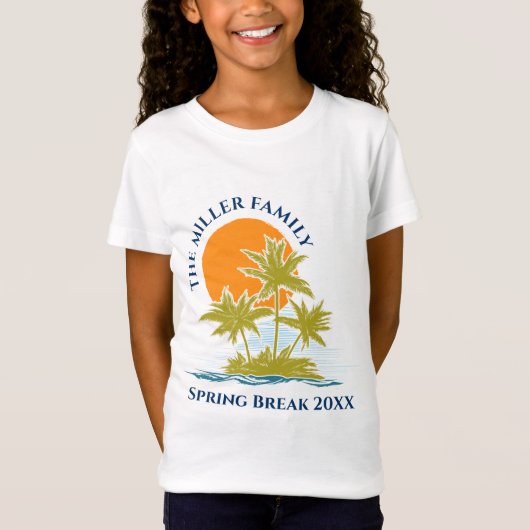 Tropical Palm Tree Beach Trip Sunset Niedliche Cus T-Shirt (Vorderseite)