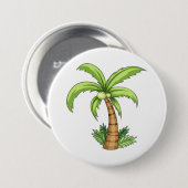 Tropical Palm Tree Beach und Island Vibes Button (Vorne & Hinten)