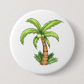 Tropical Palm Tree Beach und Island Vibes Button (Vorderseite)