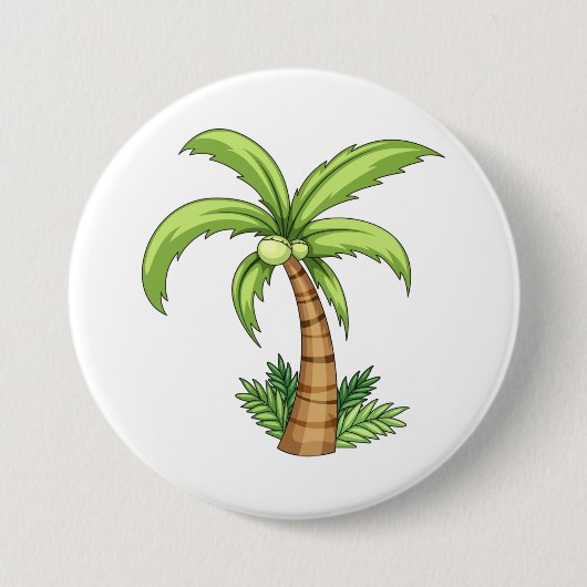 Tropical Palm Tree Beach und Island Vibes Button (Vorderseite)