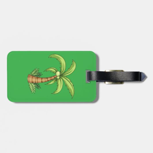 Tropical Palm Tree Beach und Island Vibes Gepäckanhänger (Rückseite horizontal)