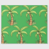 Tropical Palm Tree Beach und Island Vibes Geschenkpapier (Flach)