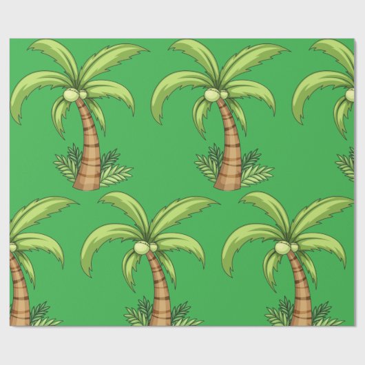 Tropical Palm Tree Beach und Island Vibes Geschenkpapier (Flach)