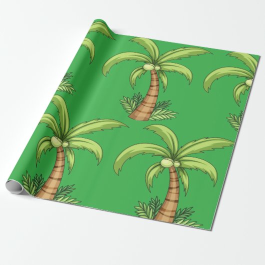 Tropical Palm Tree Beach und Island Vibes Geschenkpapier (Ungerollt)