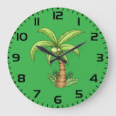 Tropical Palm Tree Beach und Island Vibes Große Wanduhr (Vorderseite)