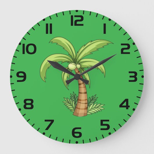 Tropical Palm Tree Beach und Island Vibes Große Wanduhr (Vorderseite)