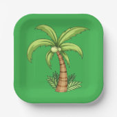 Tropical Palm Tree Beach und Island Vibes Pappteller (Vorderseite)