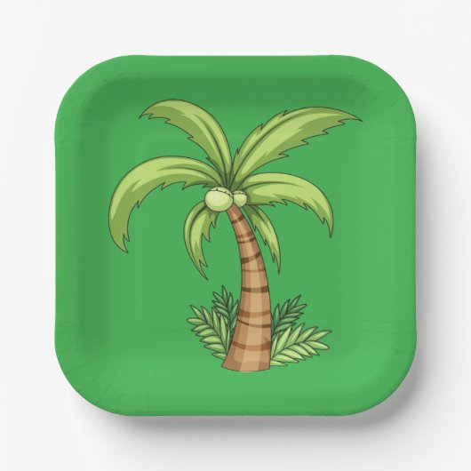 Tropical Palm Tree Beach und Island Vibes Pappteller (Vorderseite)