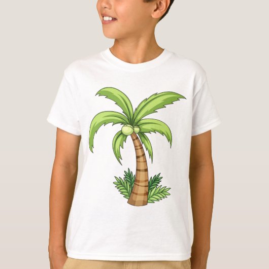 Tropical Palm Tree Beach und Island Vibes T-Shirt (Vorderseite)