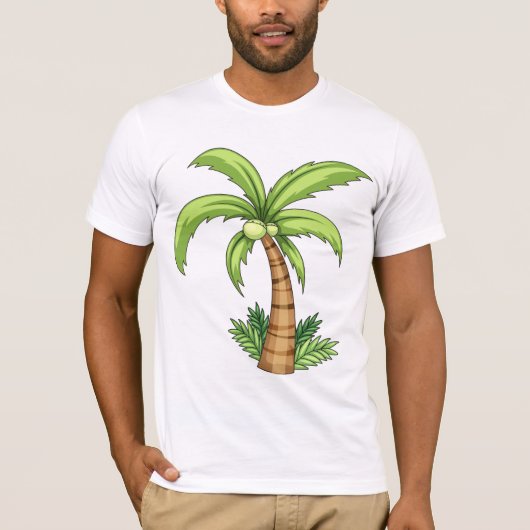 Tropical Palm Tree Beach und Island Vibes T-Shirt (Vorderseite)