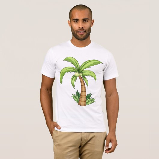 Tropical Palm Tree Beach und Island Vibes T-Shirt (Vorne ganz)