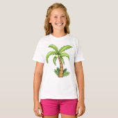 Tropical Palm Tree Beach und Island Vibes T-Shirt (Vorne ganz)