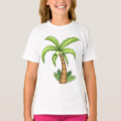 Tropical Palm Tree Beach und Island Vibes T-Shirt (Vorderseite)