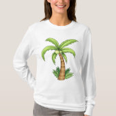 Tropical Palm Tree Beach und Island Vibes T-Shirt (Vorderseite)
