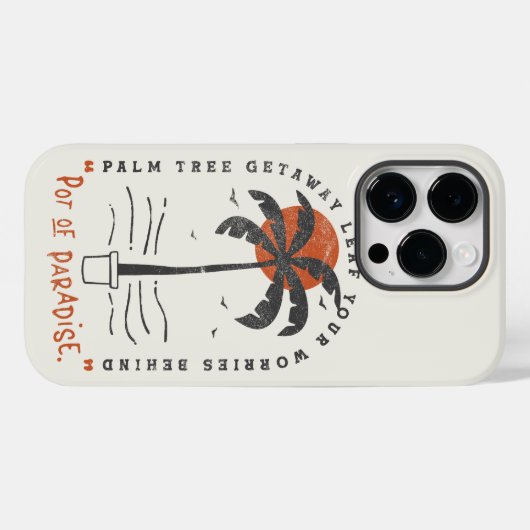 Tropical Palm Tree Beach Vibes Summer Sun Retro Case-Mate iPhone Hülle (Rückseite (Horizontal))