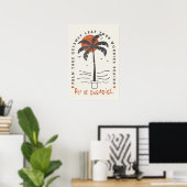 Tropical Palm Tree Beach Vibes Summer Sun Retro Poster (Heimbüro)