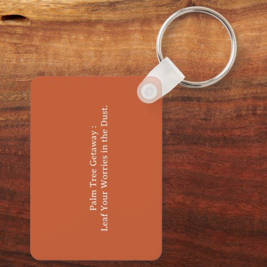 Tropical Palm Tree Beach Vibes Summer Sun Retro Schlüsselanhänger (Rückseite)