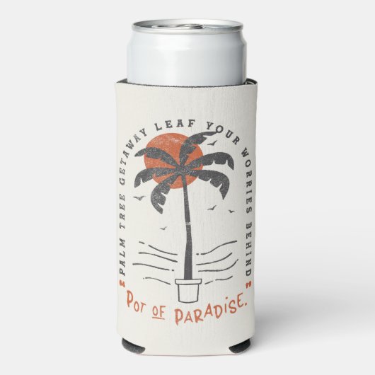 Tropical Palm Tree Beach Vibes Summer Sun Retro Selters Dosenkühler (Seltzer Rückseite)
