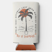 Tropical Palm Tree Beach Vibes Summer Sun Retro Selters Dosenkühler (Rückseite)