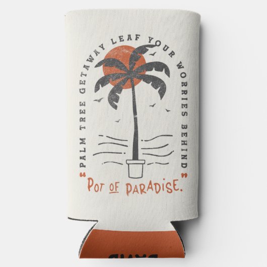 Tropical Palm Tree Beach Vibes Summer Sun Retro Selters Dosenkühler (Rückseite)