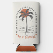 Tropical Palm Tree Beach Vibes Summer Sun Retro Selters Dosenkühler (Vorderseite)