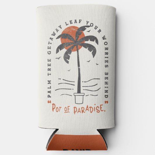 Tropical Palm Tree Beach Vibes Summer Sun Retro Selters Dosenkühler (Vorderseite)