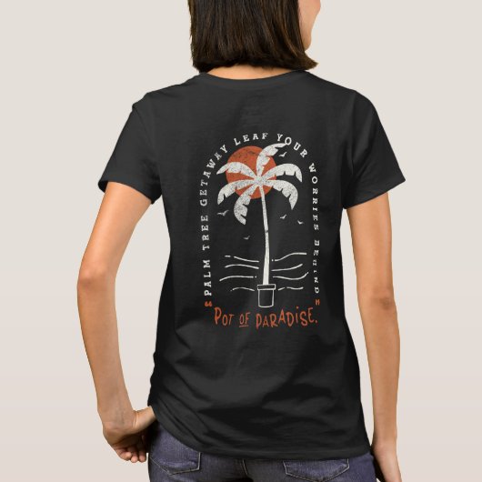 Tropical Palm Tree Beach Vibes Summer Sun Retro T-Shirt (Rückseite)