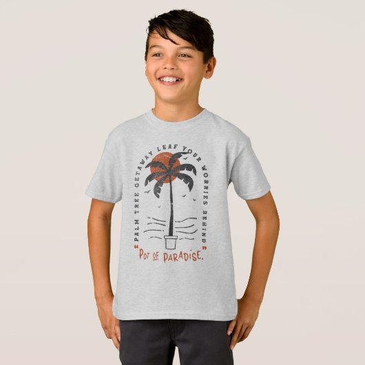 Tropical Palm Tree Beach Vibes Summer Sun Retro T-Shirt (Vorne ganz)