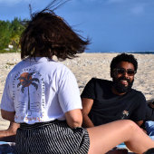 Tropical Palm Tree Beach Vibes Summer Sun Retro T-Shirt