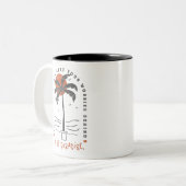 Tropical Palm Tree Beach Vibes Summer Sun Retro Zweifarbige Tasse (Vorderseite Links)