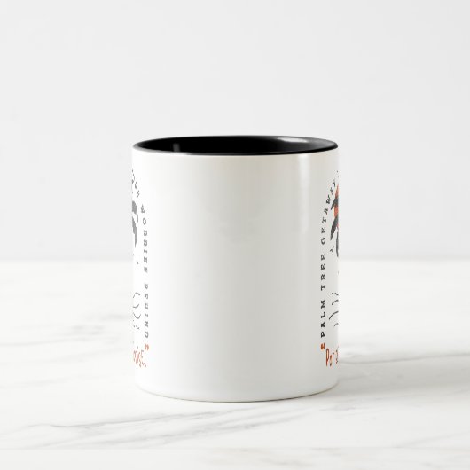 Tropical Palm Tree Beach Vibes Summer Sun Retro Zweifarbige Tasse (Mittel)