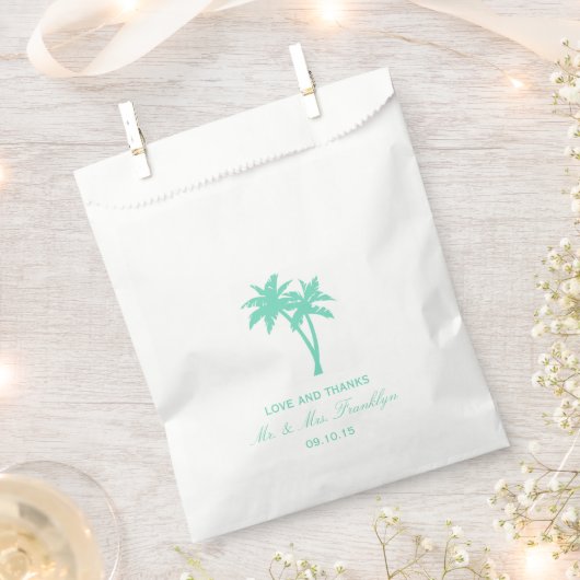 Tropical Palm Tree Beach Wedding Favor Bag Geschenktütchen (Ausgeschnitten)