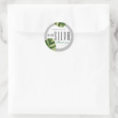 Tropical Palm Tree Beach Wedding Favor Sticker (Tasche)