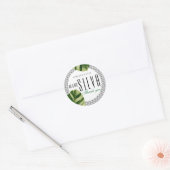 Tropical Palm Tree Beach Wedding Favor Sticker (Umschlag)
